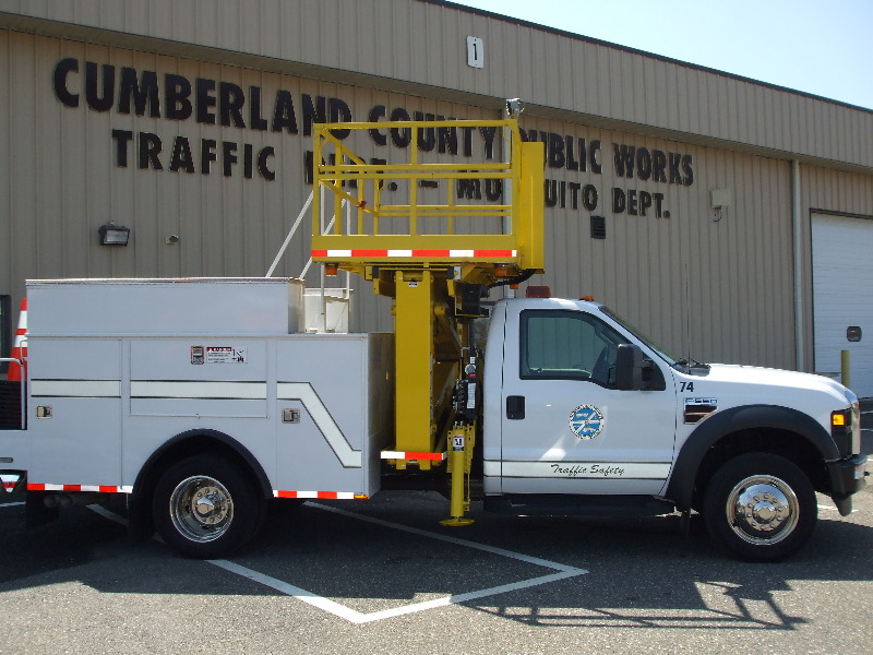 Our signal service vehicle with aerial lift.