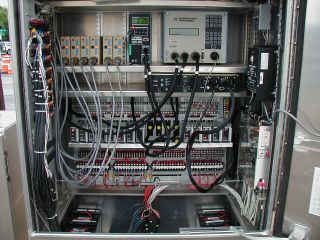 The components in a typical traffic signal controller.